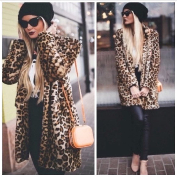 Best seller! NWT. Faux fur leopard coat - Picture 2 of 9